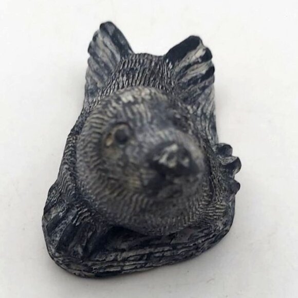 Wolf Original Carved Stone and Marble Seal Sculpture Figurine Canada Edmund Wolf - Picture 5 of 7